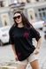 Oversized black T-shirt with embroidery