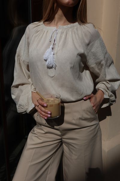&ldquo;Milky&rdquo; Embroidered Shirt