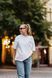 Oversized white T-shirt with embroidery