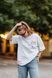 Oversized white T-shirt with embroidery